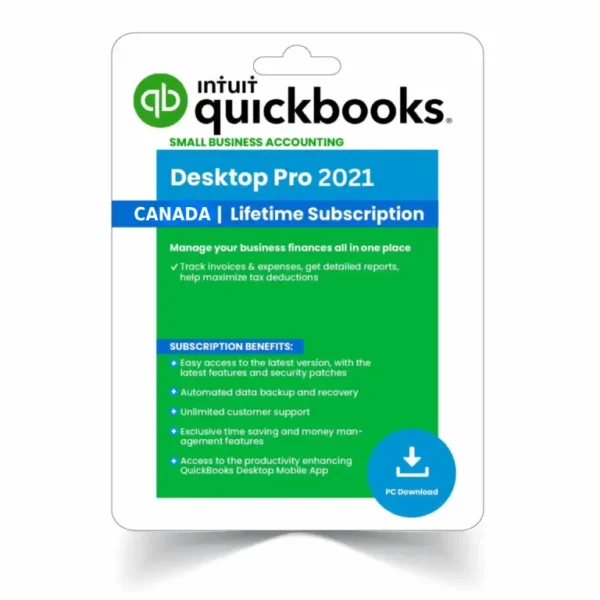 Quickbooks desktop Pro 2021 CANADA for windows | No-Subscription